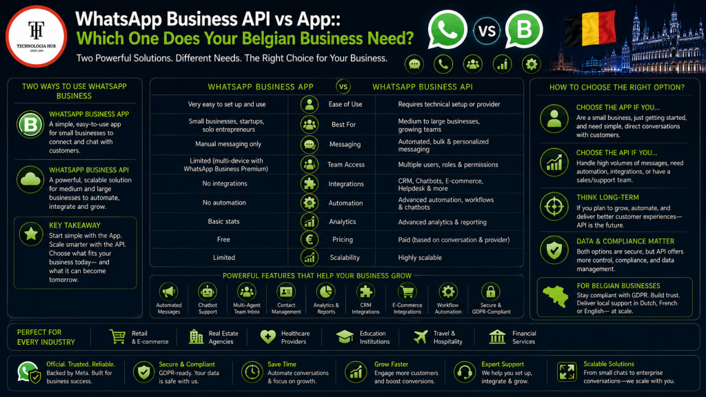 WhatsApp Business API vs App Which One Does Your Belgian Business Need